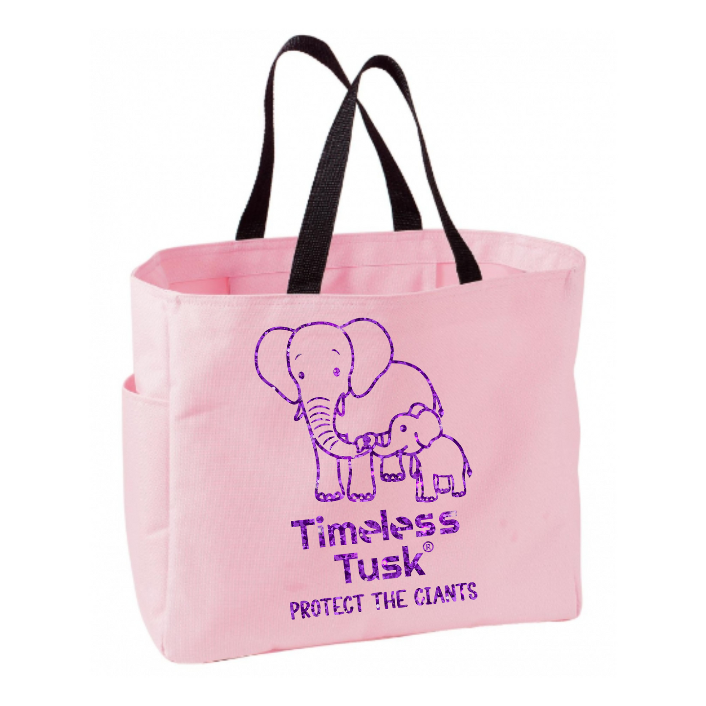 Close-up of glitter elephant design symbolizing strength and elegance