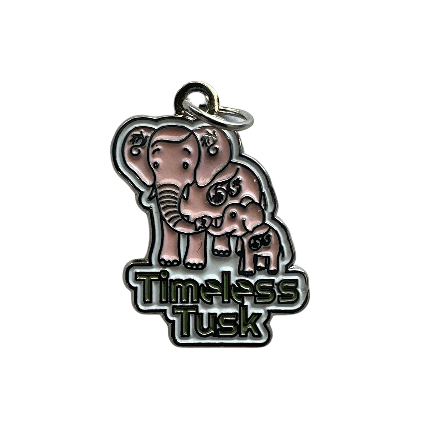 Close-up of Timeless Tusk Elephant Charm showcasing intricate details