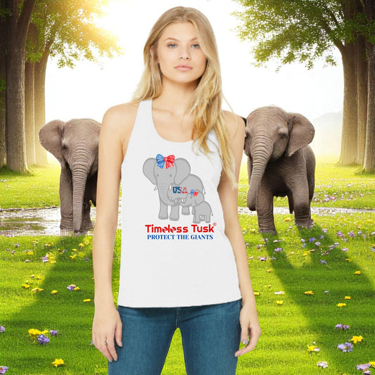 Patriotic Elephant Tank Top – Protect the Giants USA Summer Shirt