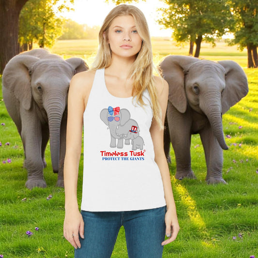 USA Flag Elephant Tank Top July 4th Protect the Giants Shirt