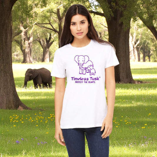 Purple Glitter Elephant T-Shirt Protect the Giants Conservation Tee