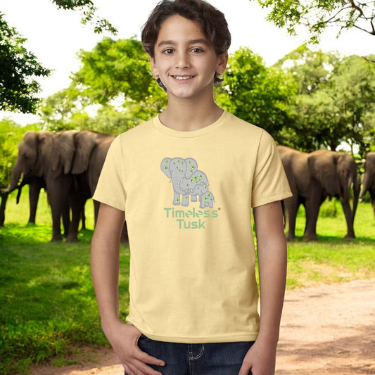 Youth Yellow St Patrick's Day Shamrock Elephant Conservation Tee