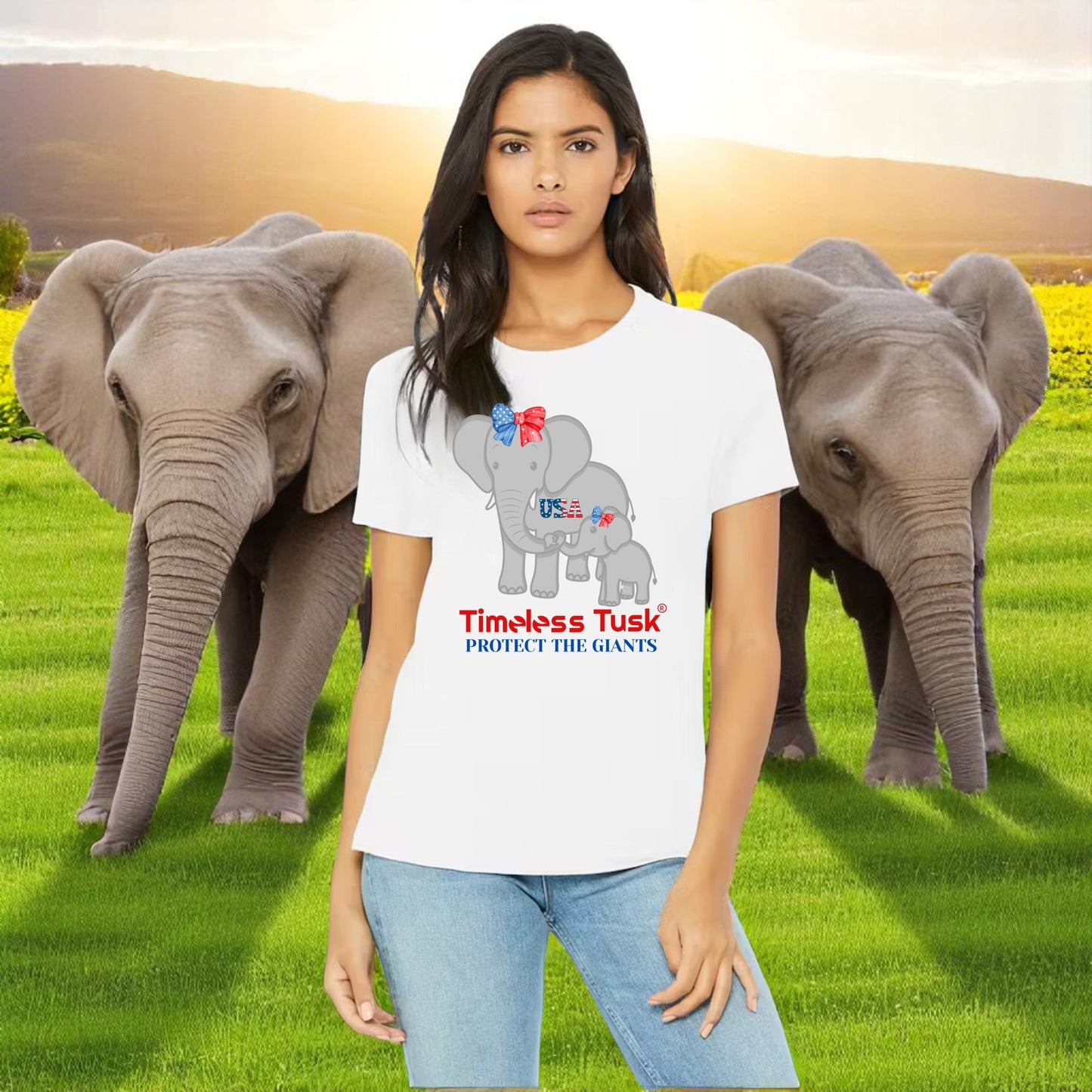 Protect the Giants USA Elephant Tee – Patriotic Wildlife T-Shirt